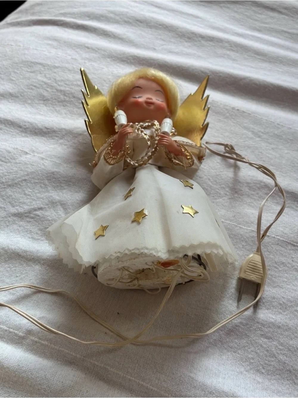 Vintage Pier 1 Imports Angel Christmas Tree Topper MCM 1960’s 1970’s Japan WORKS